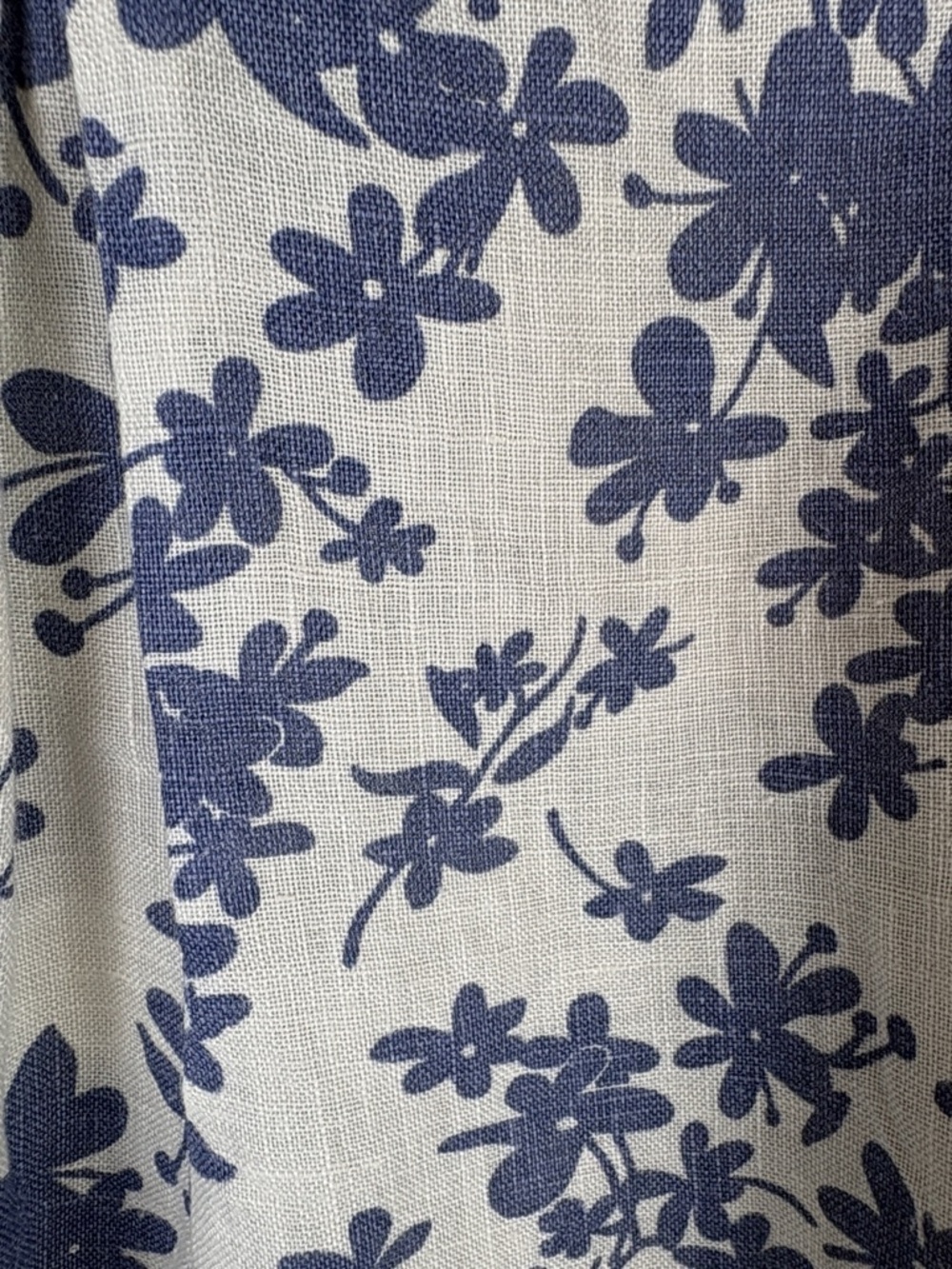 Terzo Millennio Italy 100% Linen Ivory Blue Floral Sleeveless Shift Dress Sz XL - Picture 8 of 14